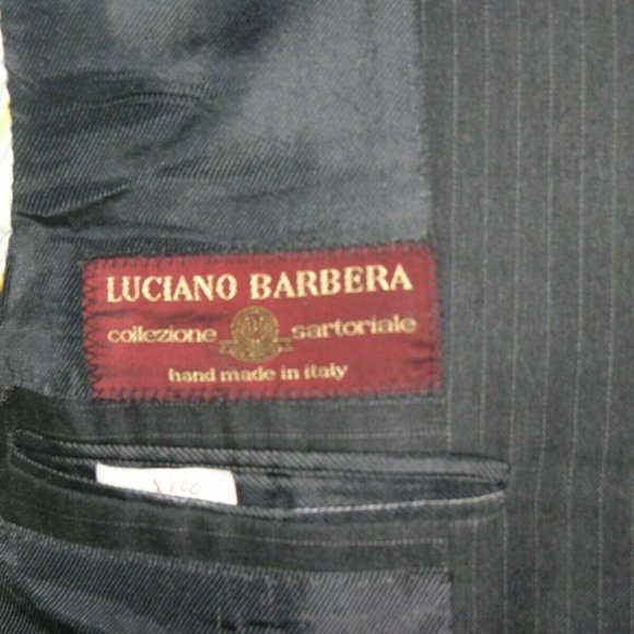 Luciano Barbera Collezione Sartoriale Gray Striped Three Button Suit Jacket 40R